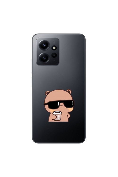 Xiaomi Redmi Note 12 Uyumlu Şeffaf Kılıf Couple Ayıcık 1 Tasarımlı