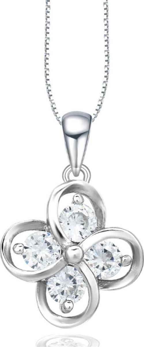Luck Serisi Flower Dört Tektaş Yonca Model Gümüş Kadın Kolye