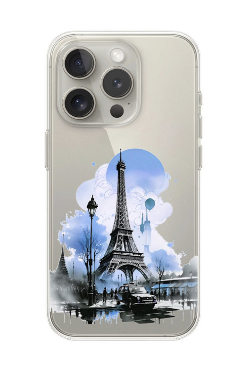 İphone 12 Pro Max Uyumlu Şeffaf Kılıf Paris 2 Tasarımlı