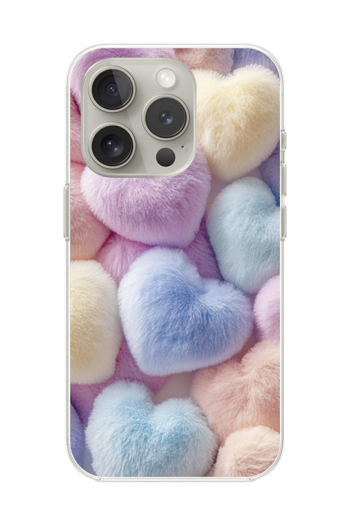 İphone 12 Pro Max Uyumlu Şeffaf Kılıf Peluş Tasarımlı