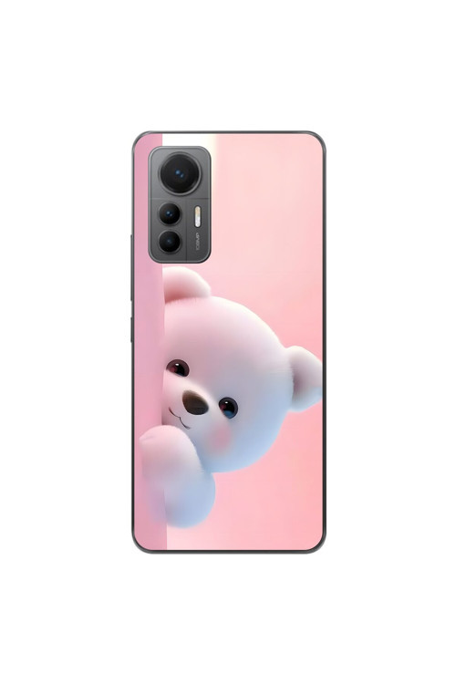 Xiaomi Mi 12 Lite Uyumlu Şeffaf Kılıf 1 Peluş Ayıcık Tasarımlı