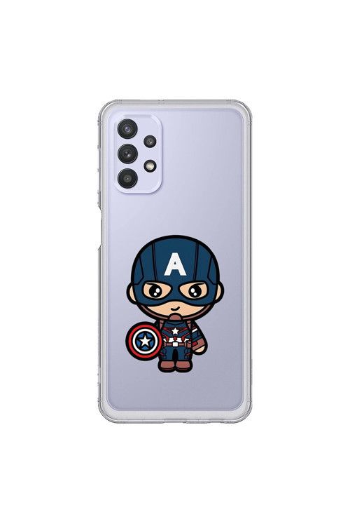 Samsung Galaxy A32 Uyumlu Şeffaf Kılıf Chibi 4 Tasarımlı