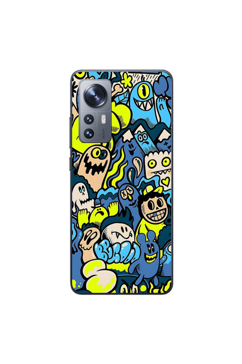 Xiaomi Mi 12 Uyumlu Şeffaf Kılıf Graffiti 11 Tasarımlı
