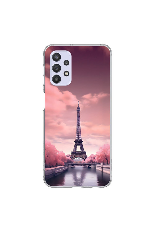 Samsung Galaxy A32 Uyumlu Şeffaf Kılıf Paris 3 Tasarımlı