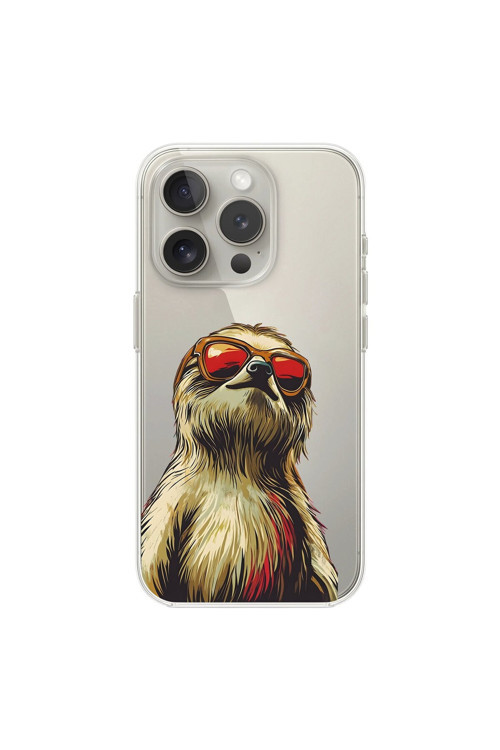İphone 12 Pro Max Uyumlu Şeffaf Kılıf Cool Tembel Hayvan Tasarımlı