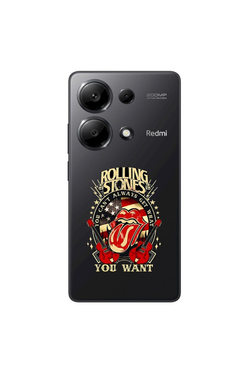 Xiaomi Redmi Note 13 Pro Uyumlu Şeffaf Kılıf Rolling Stones Tasarımlı