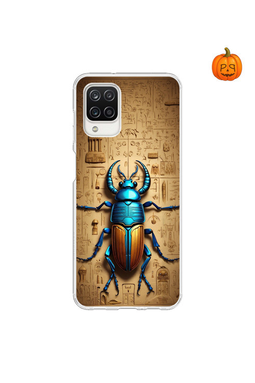 Samsung Galaxy A12 Uyumlu Şeffaf Kılıf Antik Mısır 3 Tasarımlı