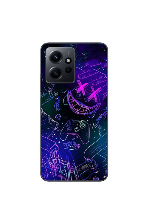 Xiaomi Redmi Note 12 Uyumlu Şeffaf Kılıf Graffiti 4 Tasarımlı