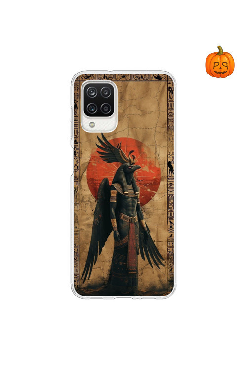 Samsung Galaxy A12 Uyumlu Şeffaf Kılıf Antik Mısır 7 Tasarımlı