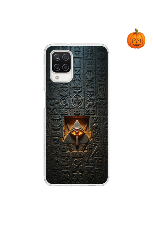 Samsung Galaxy A12 Uyumlu Şeffaf Kılıf Antik Mısır 4 Tasarımlı