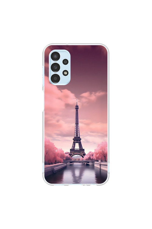Samsung Galaxy A13 Uyumlu Şeffaf Kılıf Paris 3 Tasarımlı