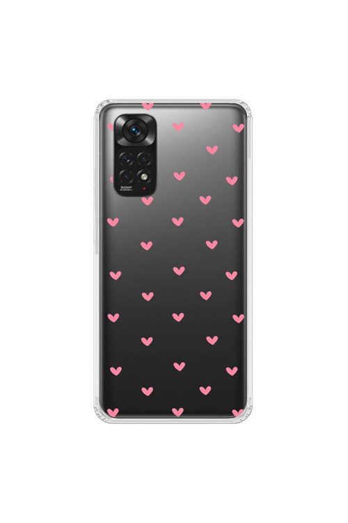 Xiaomi Redmi Note 11 Uyumlu Şeffaf Kılıf Şeffaf Kalp 1 Tasarımlı