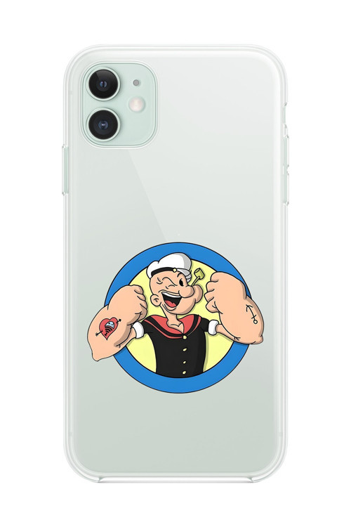 İphone 11 Uyumlu Şeffaf Kılıf Cartoon Popeye 12 Tasarımlı