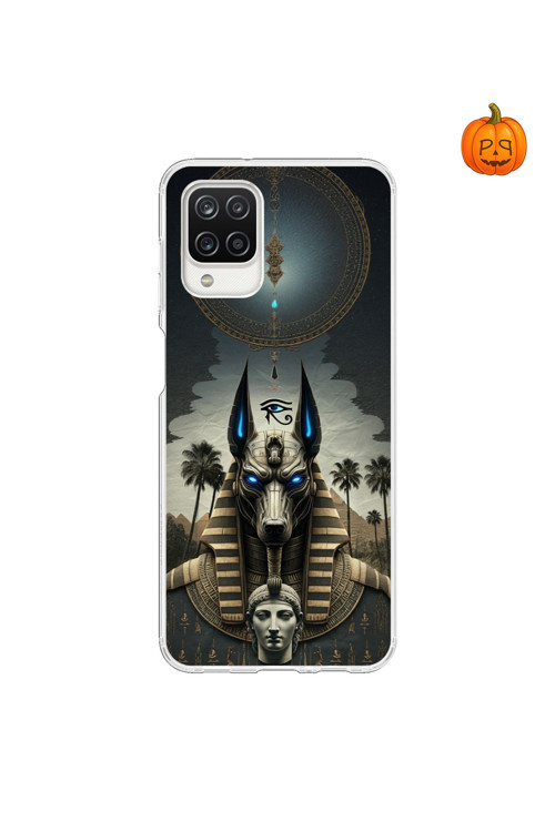 Samsung Galaxy A12 Uyumlu Şeffaf Kılıf Antik Mısır 5 Tasarımlı