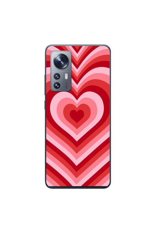 Xiaomi Mi 12 Uyumlu Şeffaf Kılıf Kalp 3 Tasarımlı