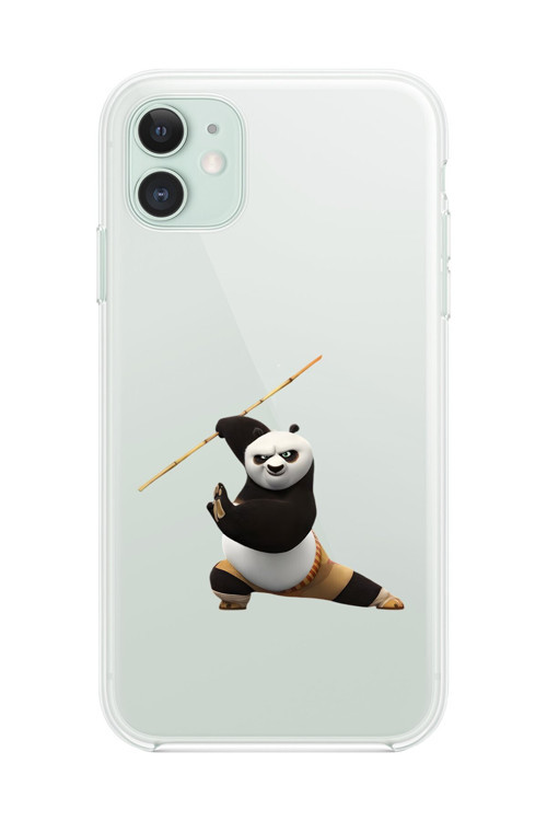 İphone 11 Uyumlu Şeffaf Kılıf Cartoon Kung Fu Po 7 Tasarımlı