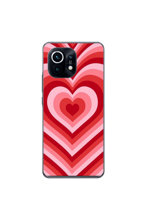 Xiaomi Mi 11 Uyumlu Şeffaf Kılıf Kalp 3 Tasarımlı