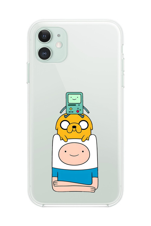 İphone 11 Uyumlu Şeffaf Kılıf Cartoon Adventure Time 1 Tasarımlı