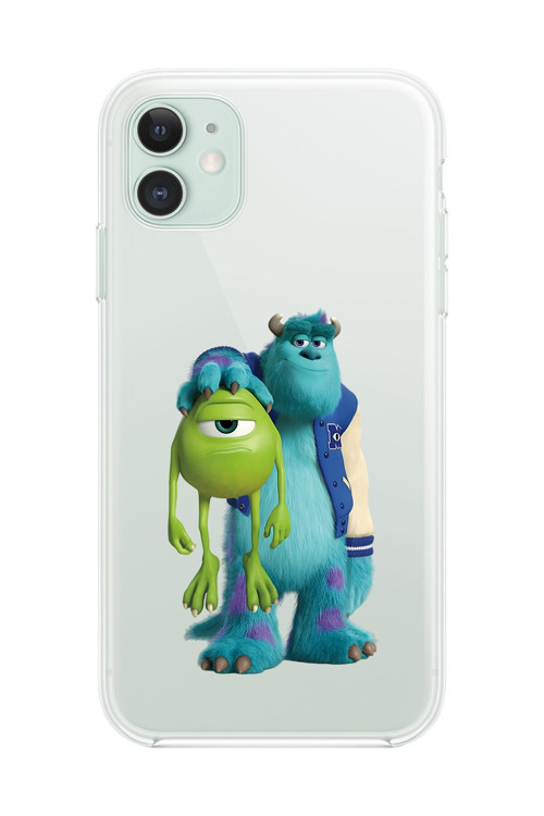 İphone 11 Uyumlu Şeffaf Kılıf Cartoon Sevimli Canavarlar 15 Tasarımlı