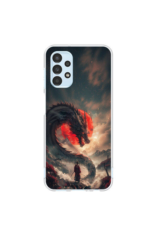 Samsung Galaxy A13 Uyumlu Şeffaf Kılıf Samurai 3 Tasarımlı