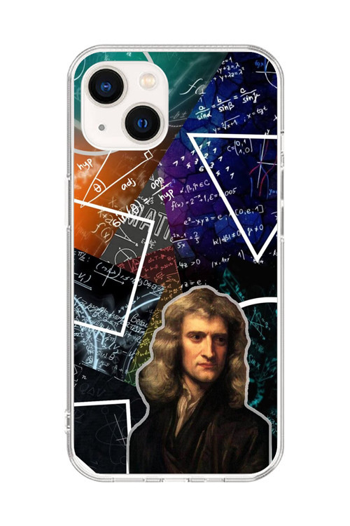 İphone 14 Plus Uyumlu Şeffaf Kılıf Isaac Newton Tasarımlı