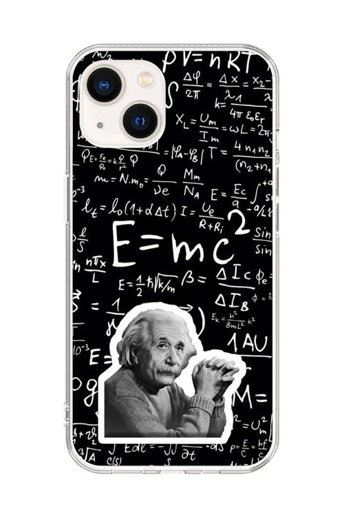 İphone 14 Plus Uyumlu Şeffaf Kılıf Albert Einstein Tasarımlı