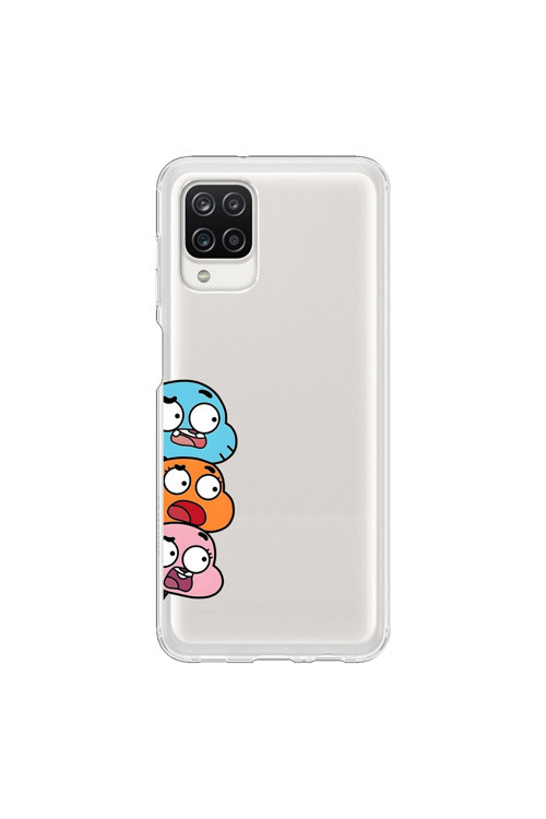 Samsung Galaxy A12 Uyumlu Şeffaf Kılıf Cartoon 6 Tasarımlı