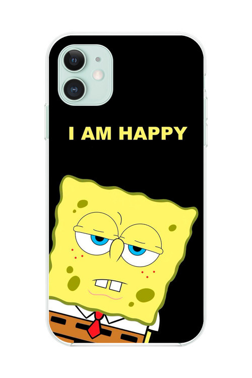 İphone 11 Uyumlu Şeffaf Kılıf Sponge Bob Tasarımlı 2