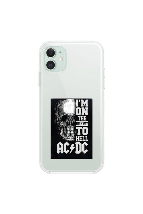 İphone 11 Uyumlu Şeffaf Kılıf Ac/Dc Tasarımlı