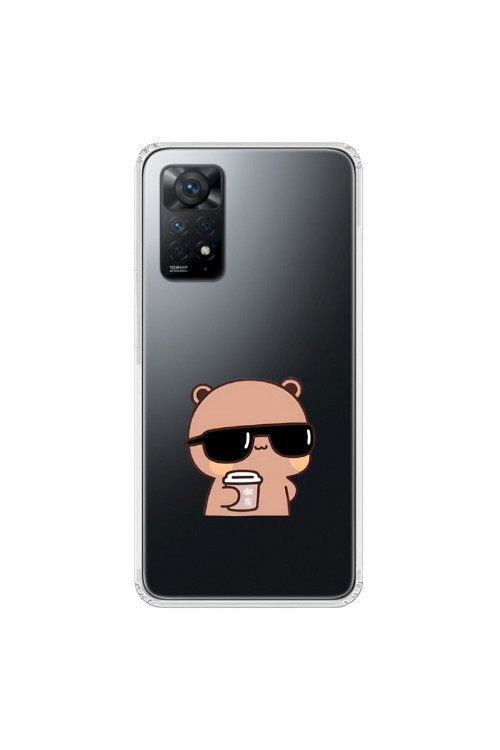 Xiaomi Redmi Note 11 Pro Uyumlu Şeffaf Kılıf Couple Ayıcık 1 Tasarımlı