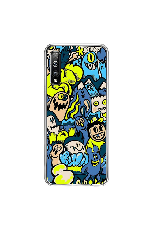 Samsung Galaxy A50 Uyumlu Şeffaf Kılıf Graffiti 11 Tasarımlı