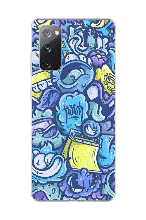 Samsung Galaxy S20 Fe Uyumlu Şeffaf Kılıf Graffiti 9 Tasarımlı