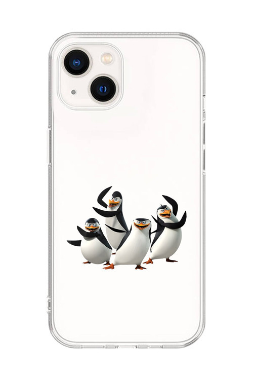 İphone 14 Plus Uyumlu Şeffaf Kılıf Cartoon Madagaskar Penguenleri 8 Tasarımlı