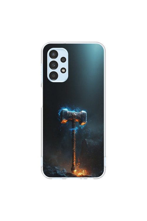 Samsung Galaxy A13 Uyumlu Şeffaf Kılıf Çekiç Tasarımlı