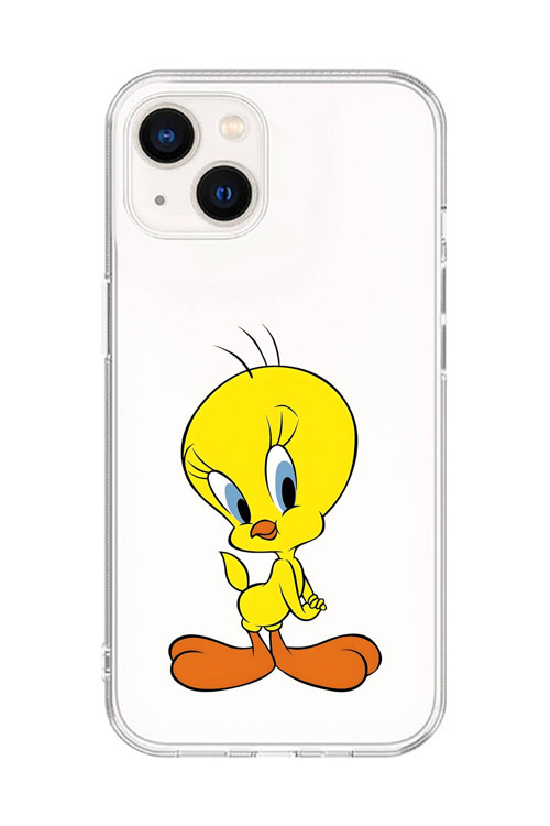 İphone 14 Plus Uyumlu Şeffaf Kılıf Cartoon Tweety 17 Tasarımlı