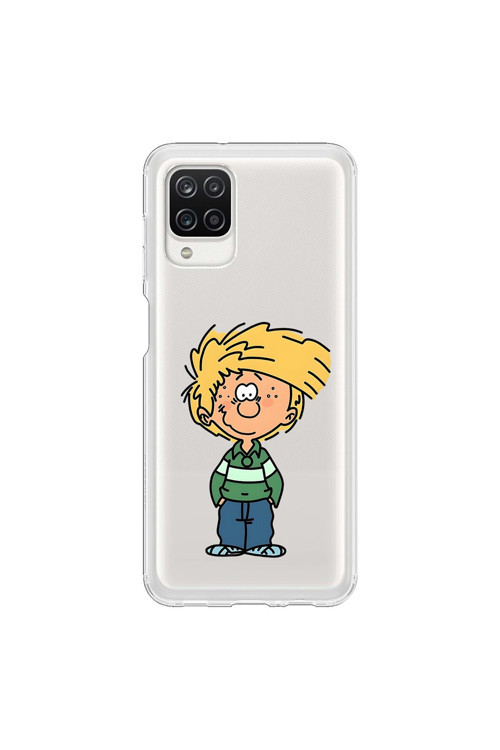 Samsung Galaxy A12 Uyumlu Şeffaf Kılıf Cartoon 2 Tasarımlı