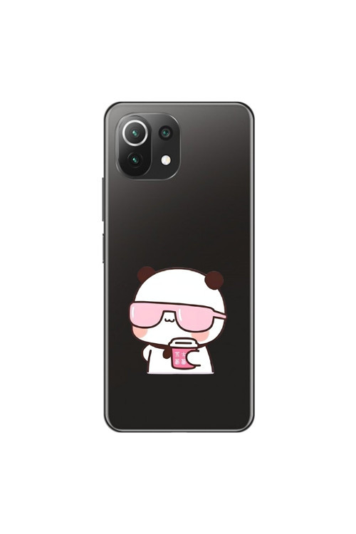 Xiaomi Mi 11 Lite Uyumlu Şeffaf Kılıf Couple Ayıcık 2 Tasarımlı