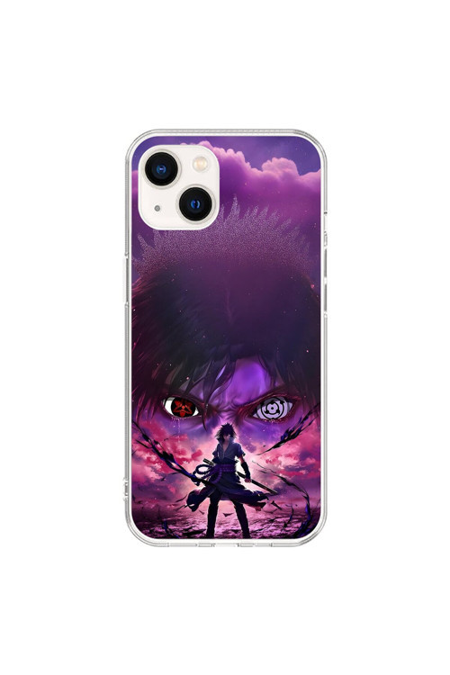 İphone 15 Plus Uyumlu Şeffaf Kılıf Naruto Sasuke Tasarımlı