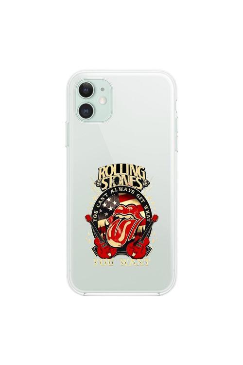 İphone 11 Uyumlu Şeffaf Kılıf Rolling Stones Tasarımlı