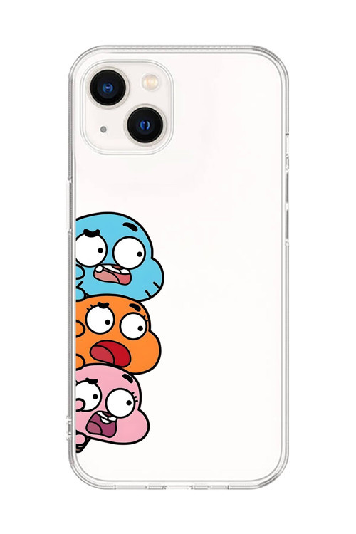 İphone 14 Plus Uyumlu Şeffaf Kılıf Cartoon Gumball 6 Tasarımlı