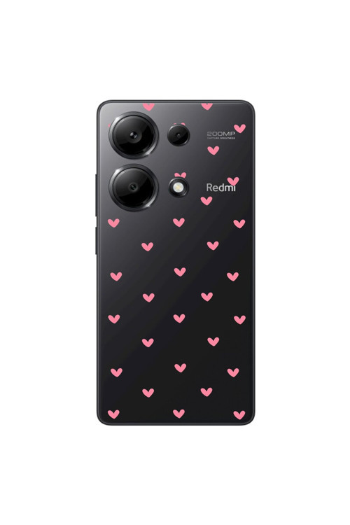 Xiaomi Redmi Note 13 Pro Uyumlu Şeffaf Kılıf Şeffaf Kalp 1 Tasarımlı