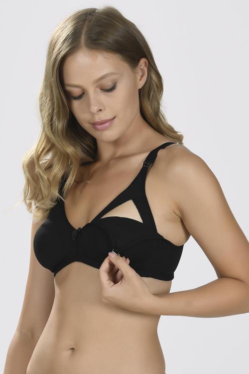 Bicomi Siyah Dikişsiz Emzirme Sütyeni
