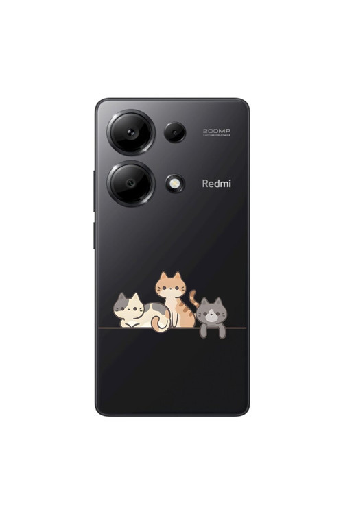 Xiaomi Redmi Note 13 Pro Uyumlu Şeffaf Kılıf Kedişler 4 Tasarımlı
