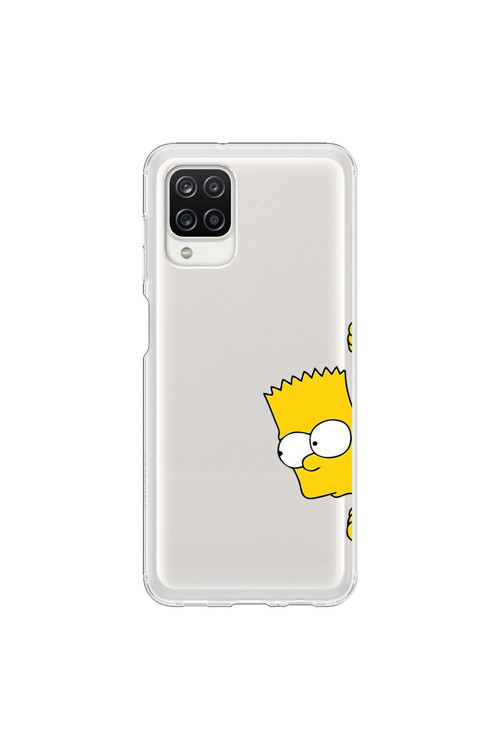 Samsung Galaxy A12 Uyumlu Şeffaf Kılıf Cartoon 16 Tasarımlı