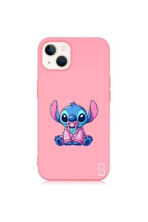 İphone 14 Koyu Pembe Lansman Kılıf Baby Stich