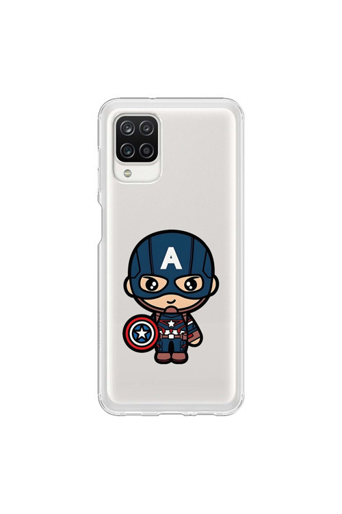 Samsung Galaxy A12 Uyumlu Şeffaf Kılıf Chibi 4 Tasarımlı