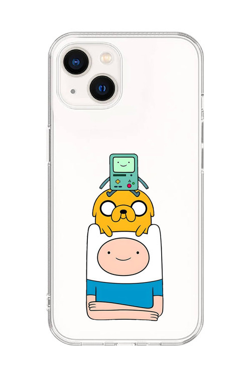 İphone 14 Plus Uyumlu Şeffaf Kılıf Cartoon Adventure Time 1 Tasarımlı