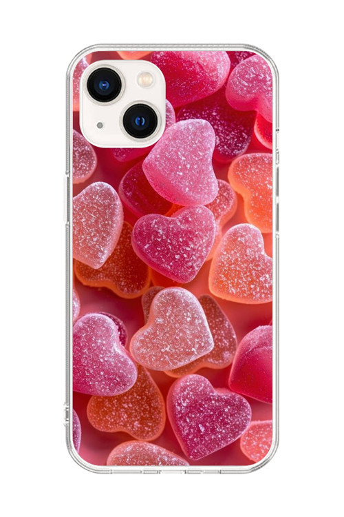 İphone 14 Uyumlu Şeffaf Kılıf Şeker Tasarımlı