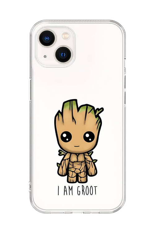 İphone 14 Plus Uyumlu Şeffaf Kılıf Chibi Babygroot 1 Tasarımlı