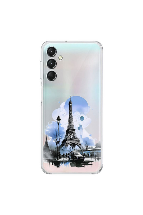 Samsung Galaxy A14 Uyumlu Şeffaf Kılıf Paris 2 Tasarımlı